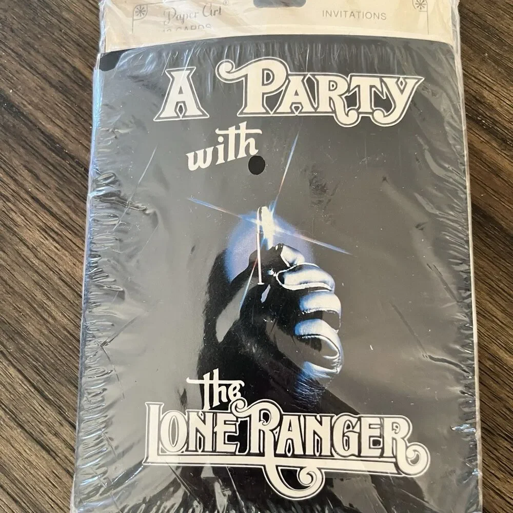 The Lone Ranger Set of 10 VTG 70”S PAPER ART CO. Retro Invitations Envelopes